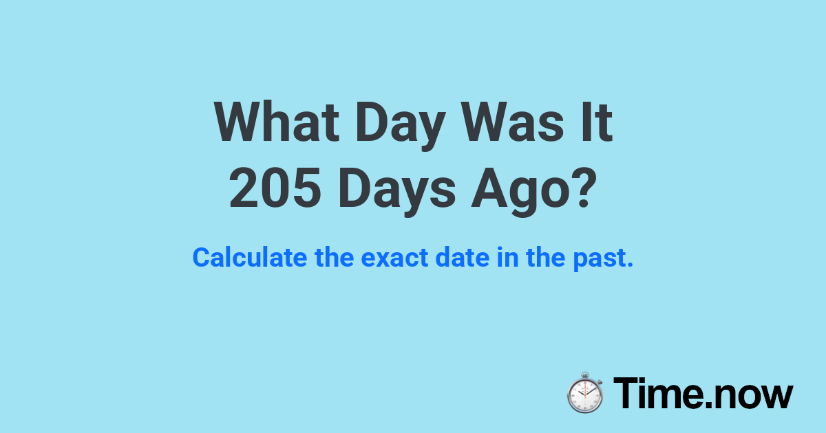 What Day Was It 205 Days Ago?