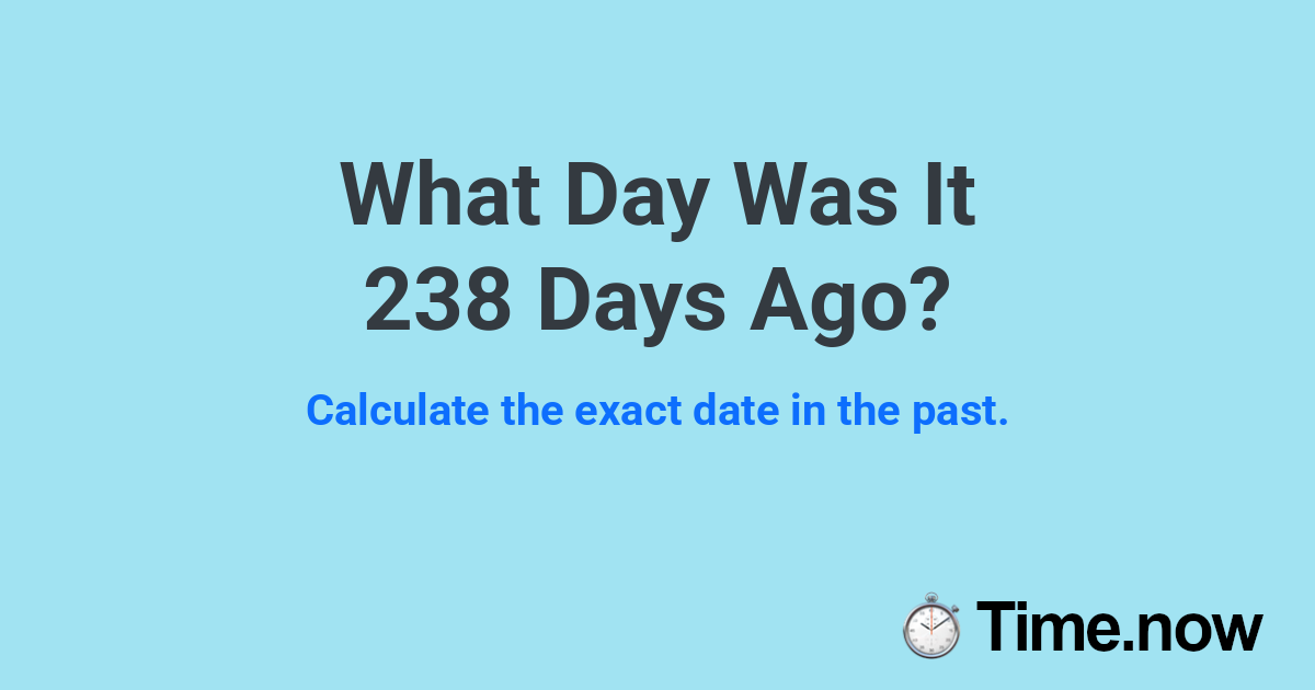 What Day Was It 238 Days Ago?