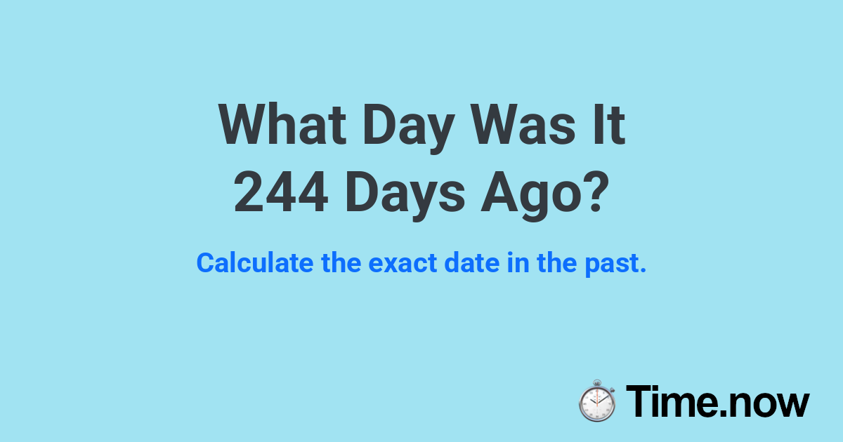 What Day Was It 244 Days Ago?