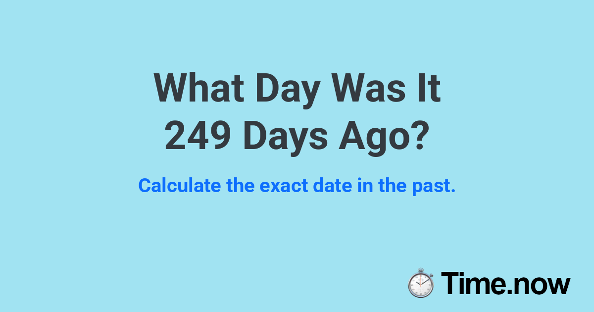 What Day Was It 249 Days Ago?