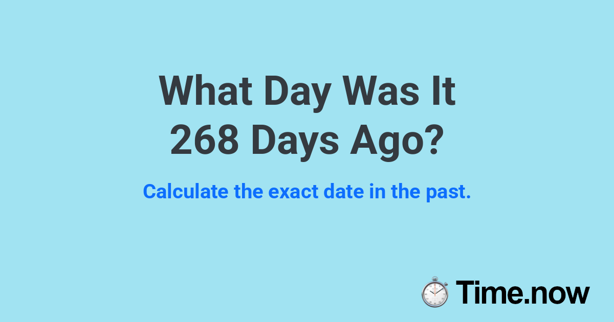 What Day Was It 268 Days Ago?