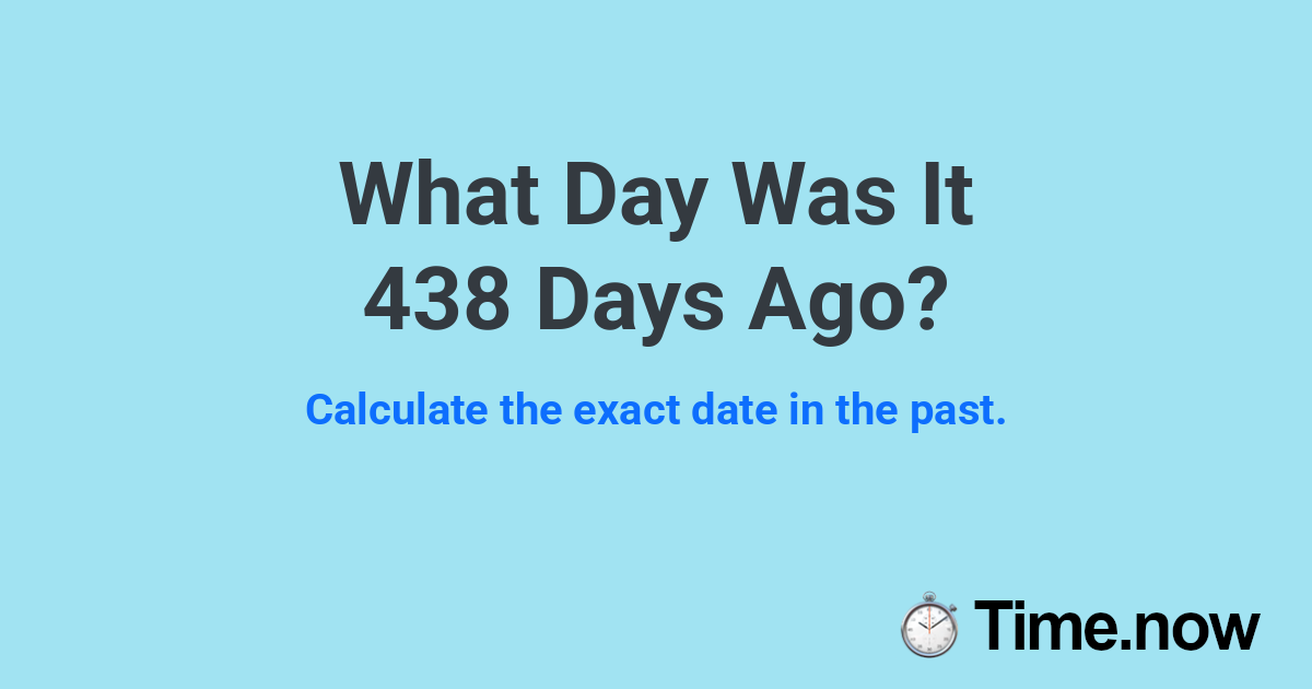 What Day Was It 438 Days Ago?