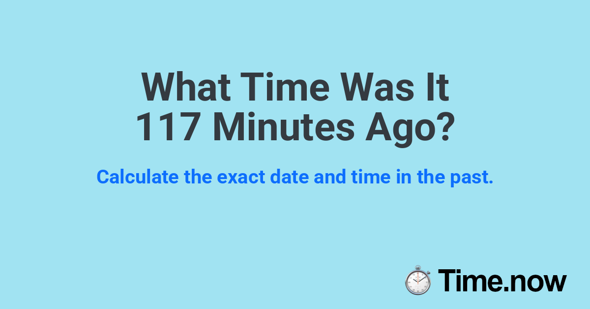 What Time Was It 117 Minutes Ago?