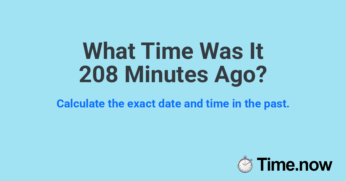 What Time Was It 208 Minutes Ago?