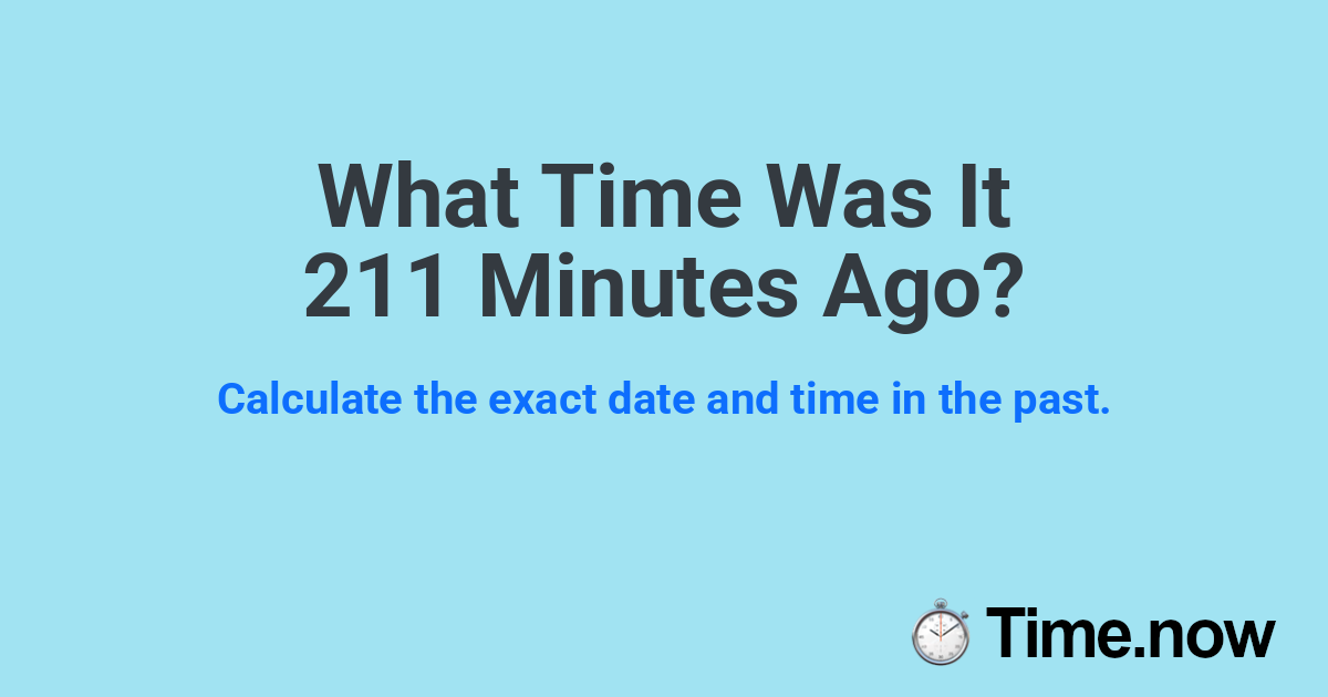 What Time Was It 211 Minutes Ago?