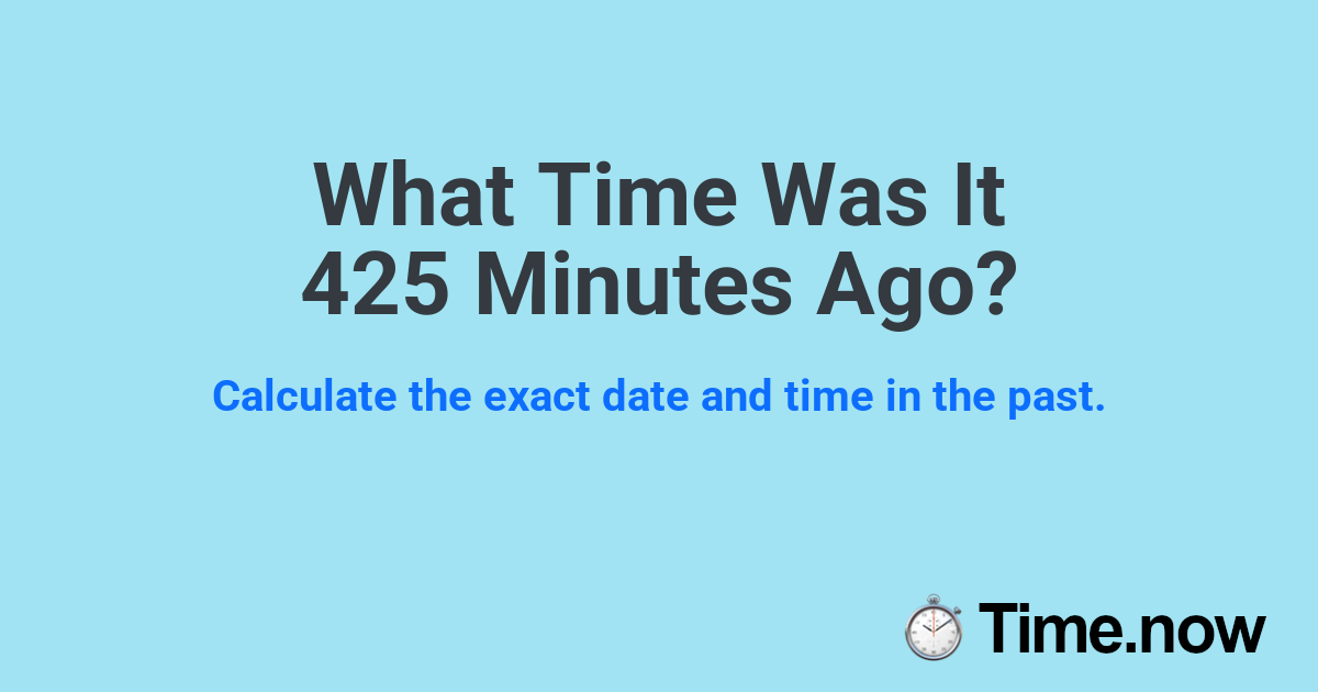 What Time Was It 425 Minutes Ago?
