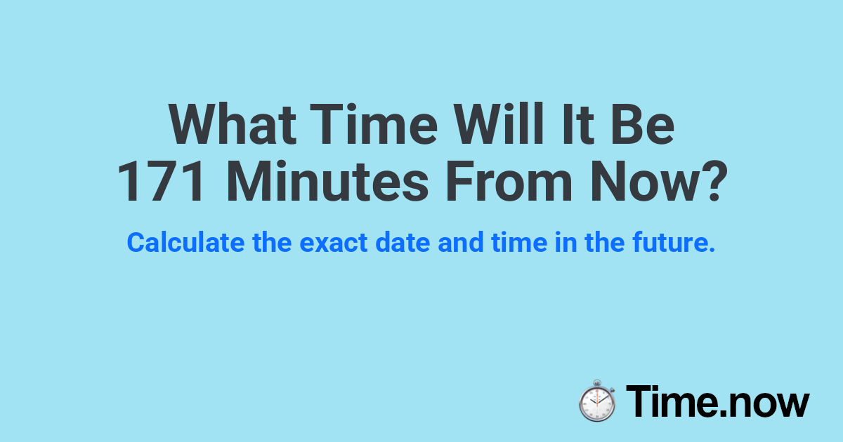 What Time Will It Be 171 Minutes From Now?