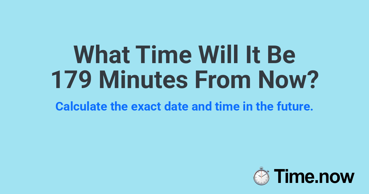 What Time Will It Be 179 Minutes From Now?
