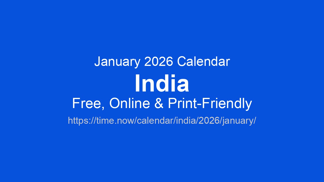 January 2026 Calendar – Inde | Time.now