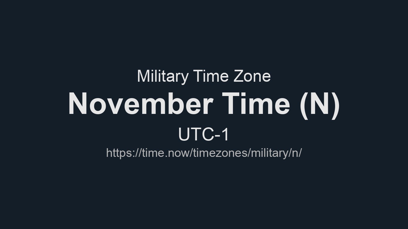 November Time Now - N Time Zone (Military Time zone) | Time.now