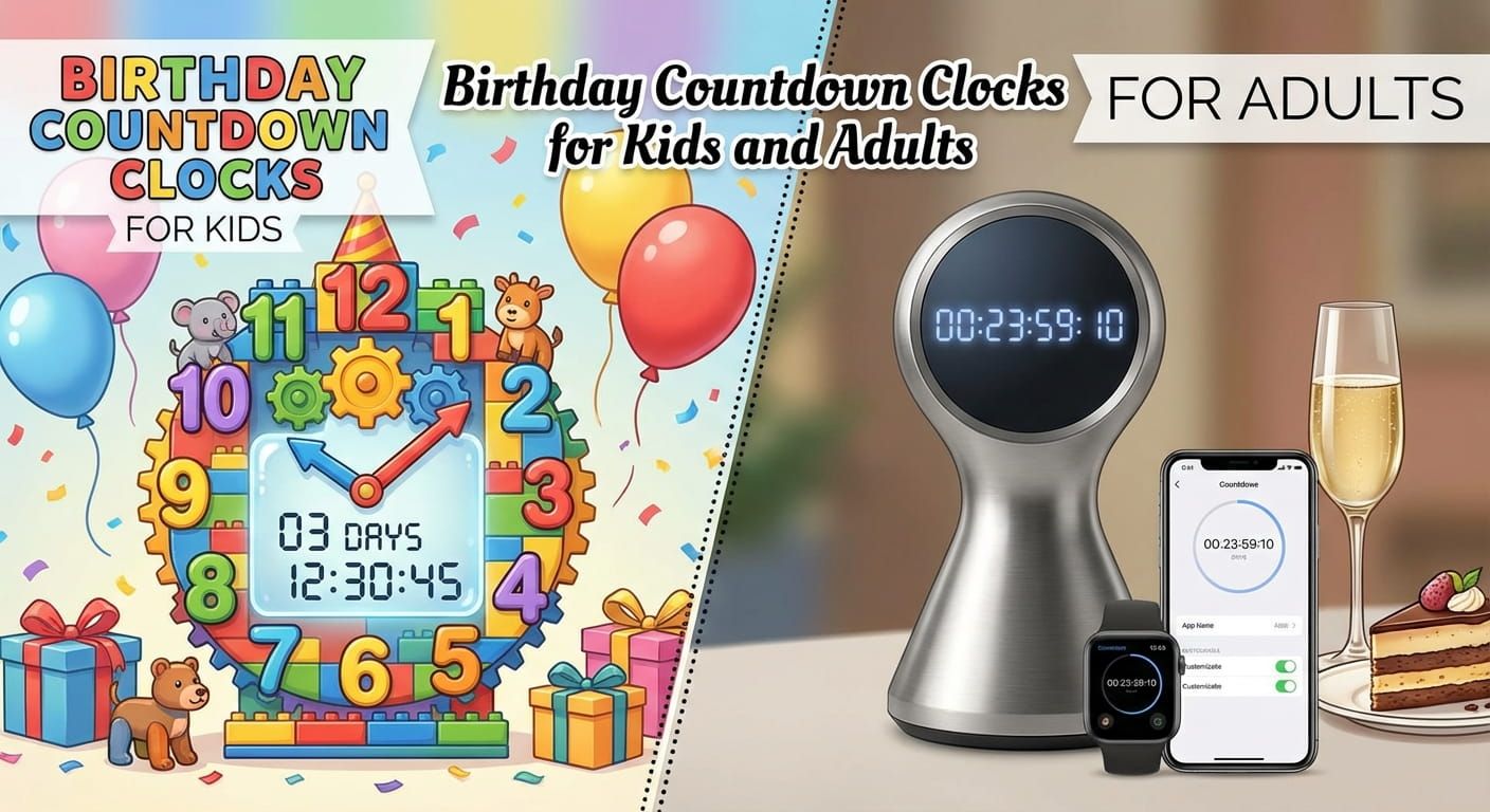 Birthday Countdown Clocks for Kids and Adults