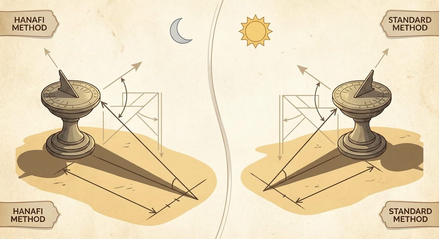 Hanafi vs Standard Method for Calculating Asr Prayer Time