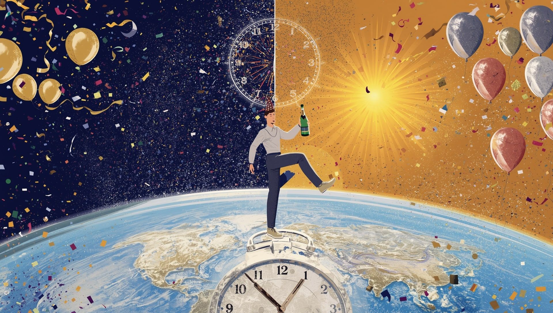 How to Celebrate New Year Twice by Crossing Time Zones