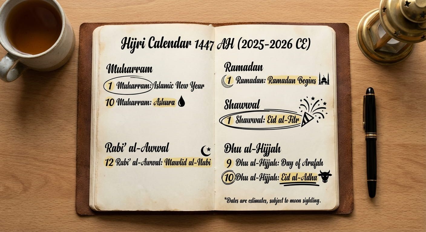 Islamic Calendar Key Dates 1447
