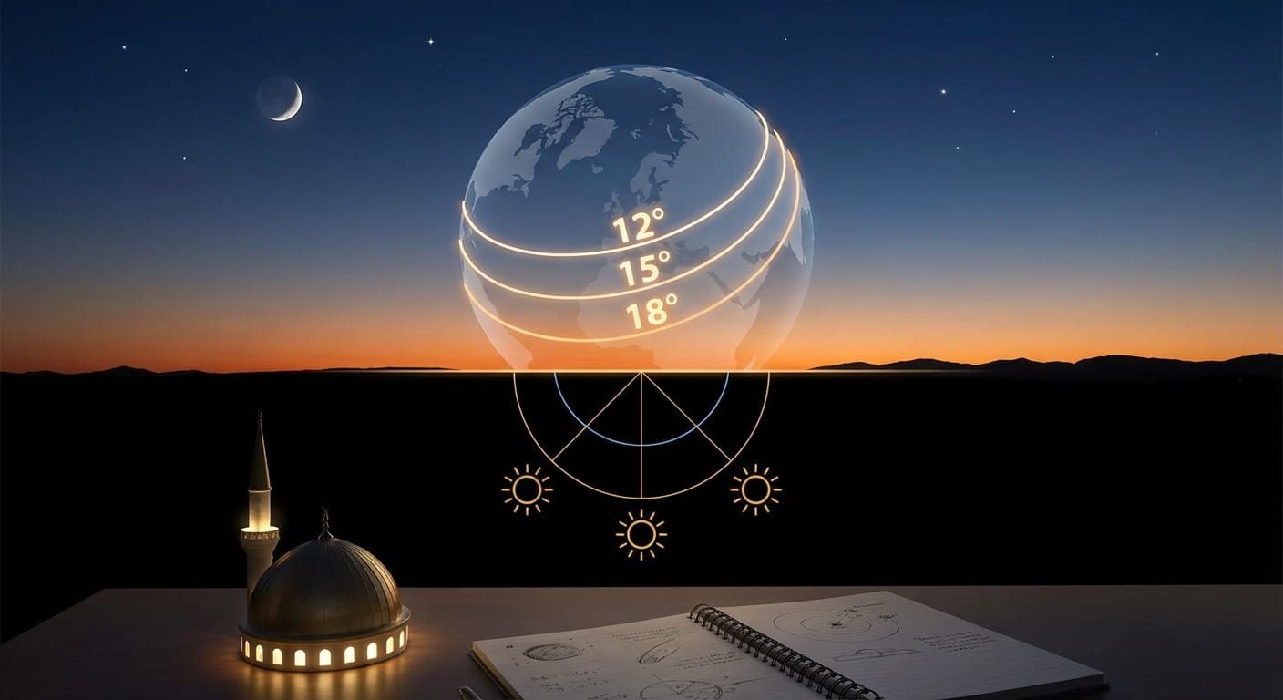 Understanding the 12, 15, and 18 Degree Methods for Isha