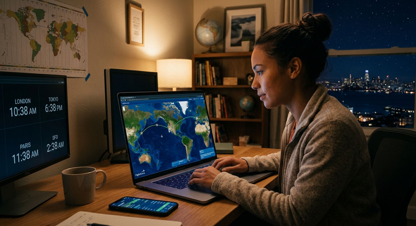How to Track an International Flight From a Different Time Zone