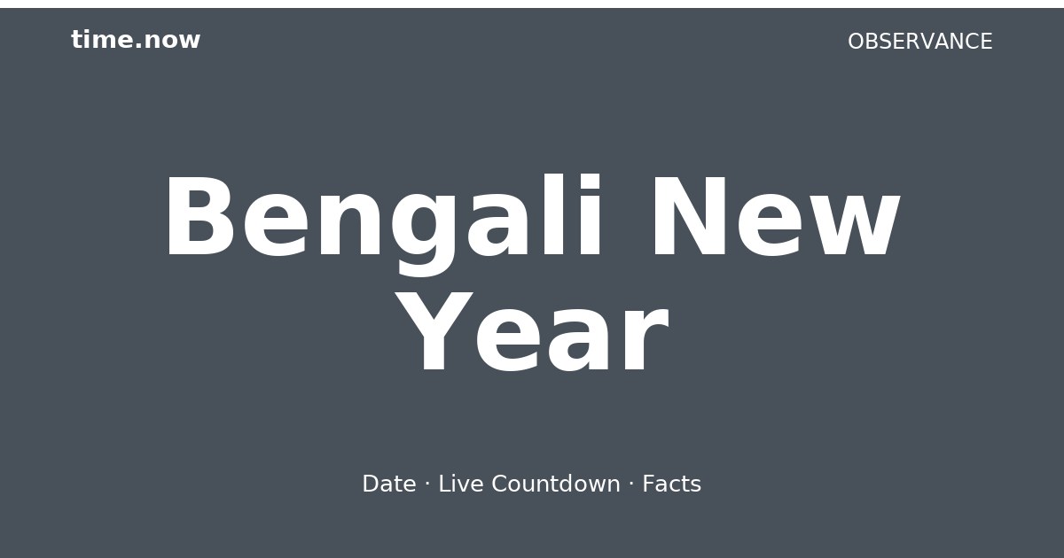 Bengali New Year 2027 - Date & Live Countdown | Time.now
