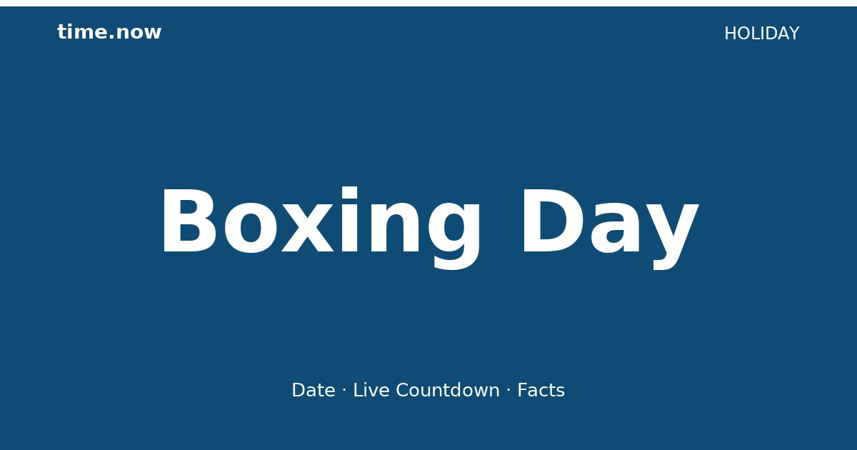 Boxing Day 2026 - Date & Live Countdown | Time.now