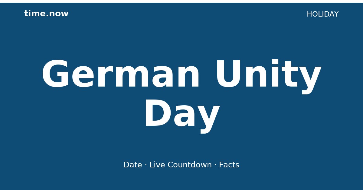 German Unity Day 2026 | Date & Live Countdown | Time.now