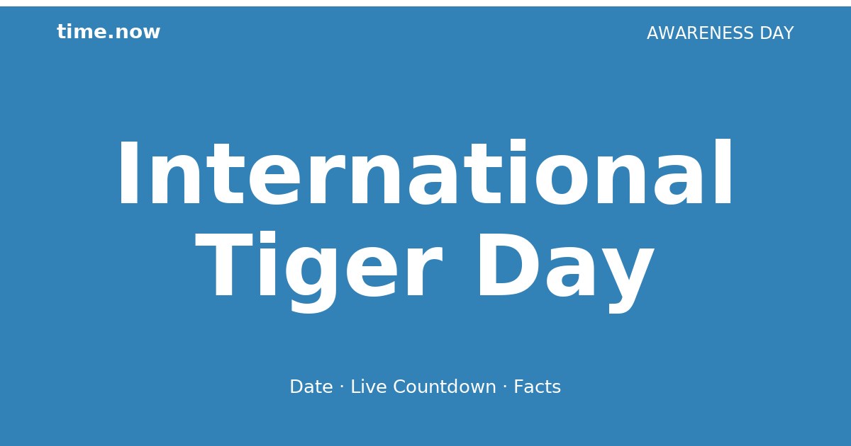 International Tiger Day 2026 Date Live Countdown