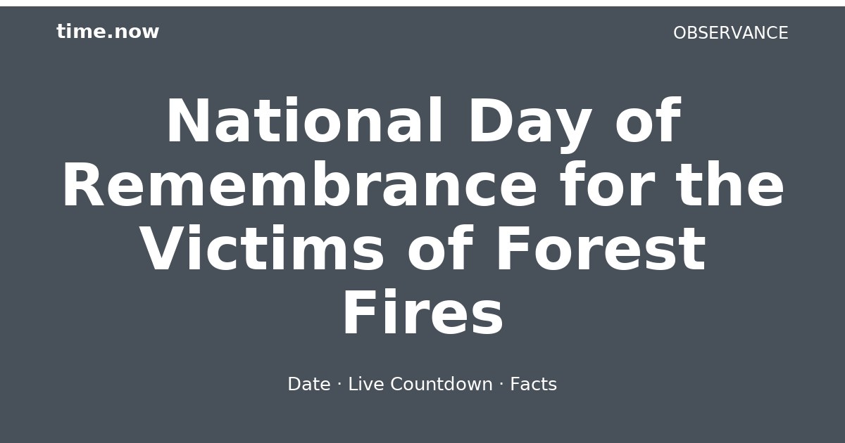 National Day of Remembrance for the Victims of Forest Fires 2026 - Date ...
