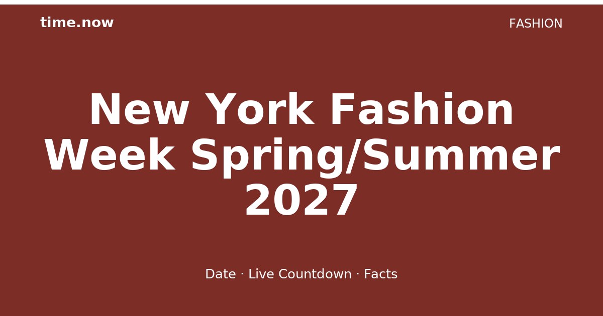 Ny Fashion Week 2027 Schedule