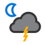 Patchy light rain in area with thunder